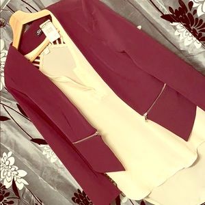 Burgundy Blazer, with zipper for cropped look